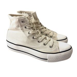 Falls Creek Cream Canvas Double Stack Platform High-Top Sneakers (9)